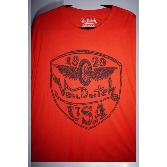 Von Dutch Garage Built Red Graphic T-Shirt 3XL Y2K Streetwear EUC - Picture 4 of 13